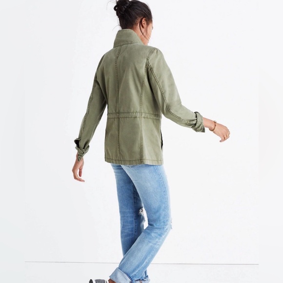 Madewell Women's Jacket Utility Military Fleet Jacket Army Olive Green - Picture 2 of 8